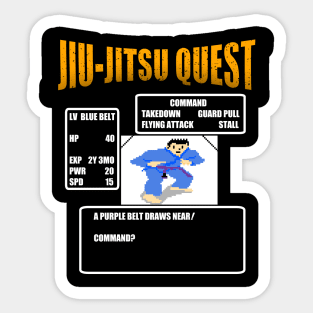 Jiu Jitsu Quest BJJ MMA Retro gaming shirt Sticker